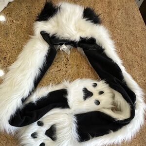Panda Faux Animal Hood Scarf